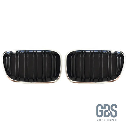Grilles de calandre Noir et chrome DOUBLE LAME BMW série 1 F20 F21 Ph - Calandres - GDS Motorsport