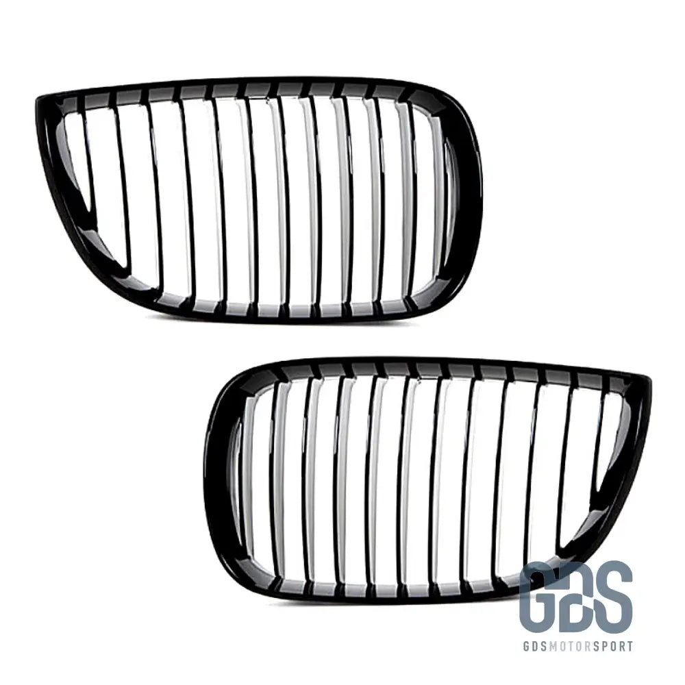 2 Grilles de calandre NOIR Brillant Performance BMW serie 1 PHASE 2004 a 2007 - Calandres - GDS Motorsport