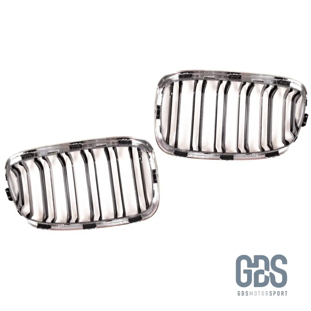 Grilles de calandre Noir et chrome DOUBLE LAME BMW série 1 F20 F21 Ph - Calandres - GDS Motorsport