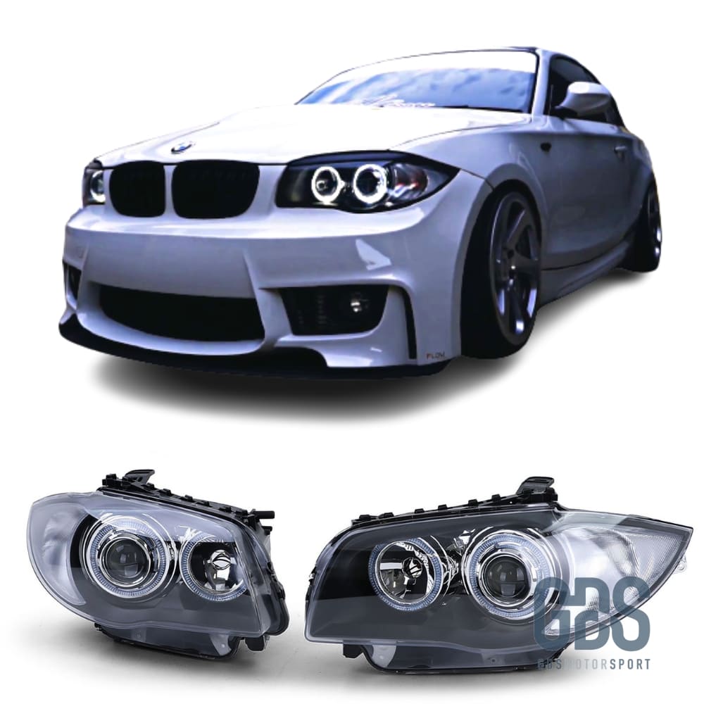 Phares avant Angel Eyes à LED H7/H7 BMW serie 1 - FEUX GDS Motorsport