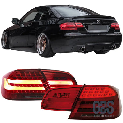 Feux arrière LED Light bar look LCI Fumé noir BMW Serie 3 E92 Coupé Phase 1 de 2006 a 2010 - PHARES FEUX - GDS Motorsport