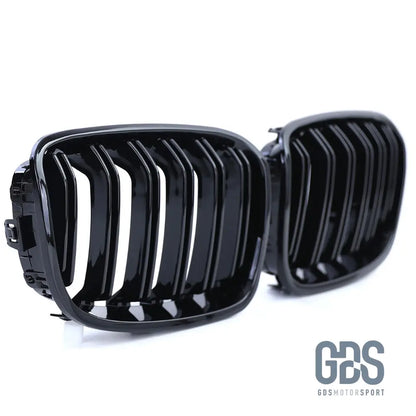 2 Grilles de calandre Noir Brillant double lame BMW série 1 F20 F21 Ph - Calandres - GDS Motorsport