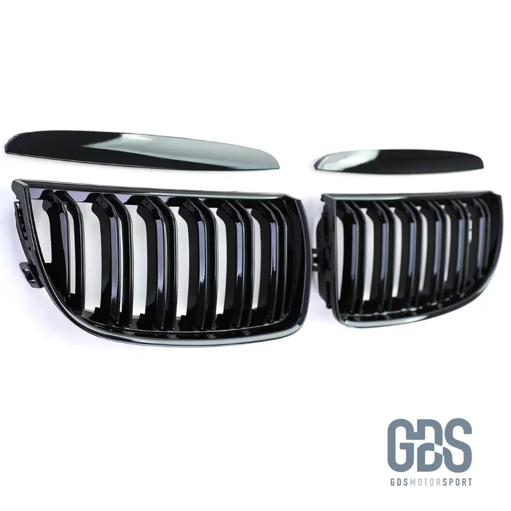 2 Grilles de calandre Double Lame Noir Brillant BMW série 3 E90/E91 PH1 2005-08 Berline/Touring - Calandres - GDS Motorsport