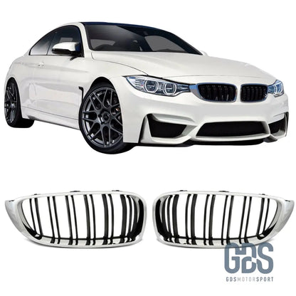 Grilles de calandre Type vrai M4 F82 BMW F32/ F33/ F36 Noir Chrome - calandres - GDS Motorsport