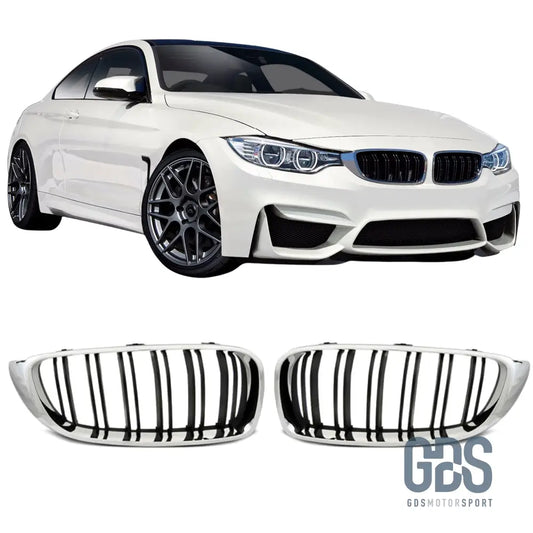 Grilles de calandre Type vrai M4 F82 BMW F32/ F33/ F36 Noir Chrome - calandres - GDS Motorsport