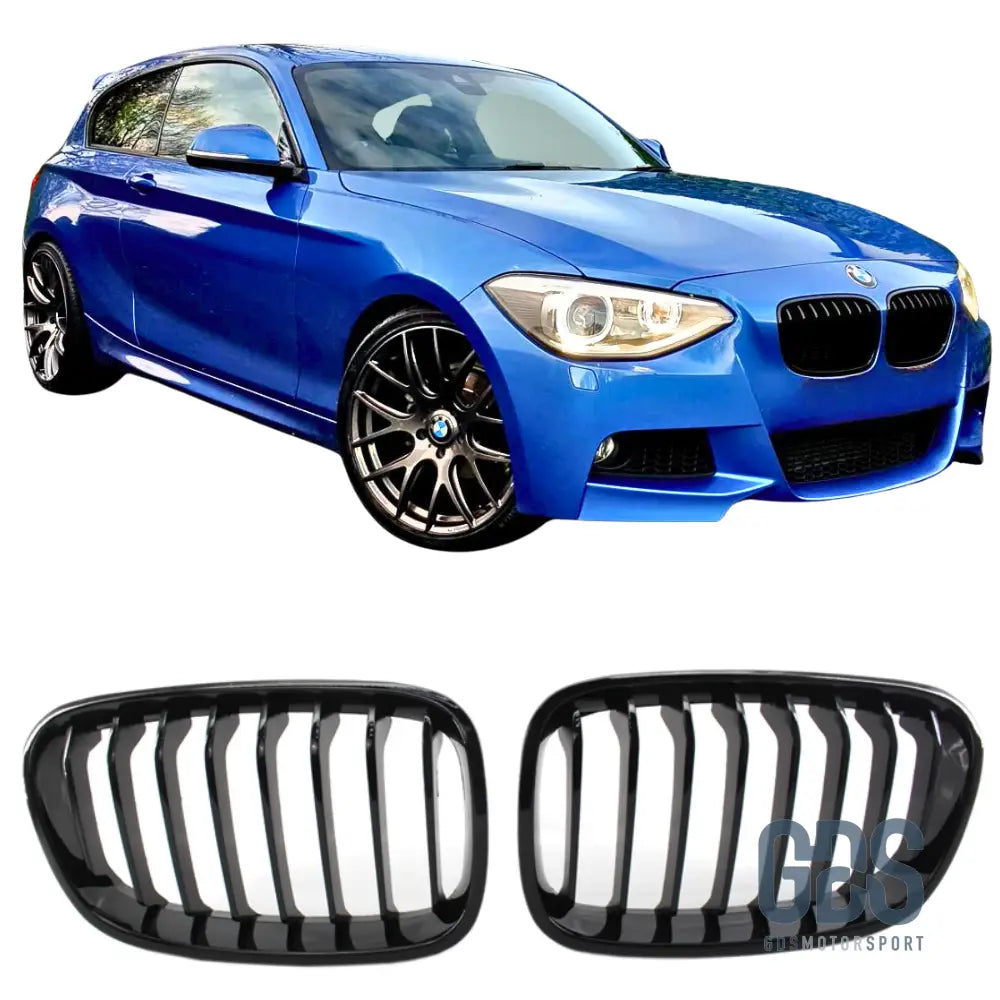 2 Grilles de calandre Noir Brillant BMW série 1 F20 F21 Ph 2010 a 2015 - Calandres - GDS Motorsport