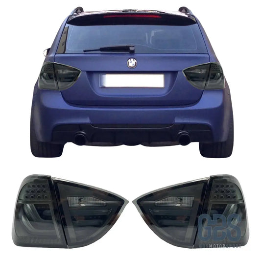 Feux arrières LED Light Bar pour BMW Série 3 E91 Touring Phase 1 Fond Noir Type LCI Ph 2 - Éclairage de véhicule - GDS Motorsport