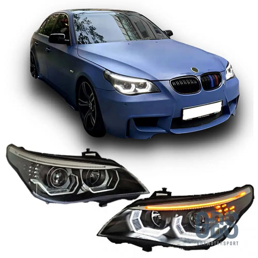 Phares avant Angel Eyes 3D BLANC BMW Série 5 E60 / E61 Phase 1 - PHARES FEUX - GDS Motorsport