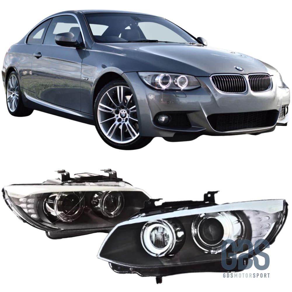 Phares Angel Eyes LED Blanc BMW E92/ E93 phase 2 de 20010 a 2013 Bi-Xenon - PHARES FEUX - GDS Motorsport