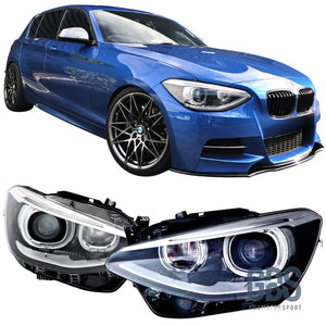 Phares avant H7/H7 Look Xenon pour BMW Série 1 F20/ F21 Angel Eyes LED Phase - Éclairage de véhicule GDS Motorsport
