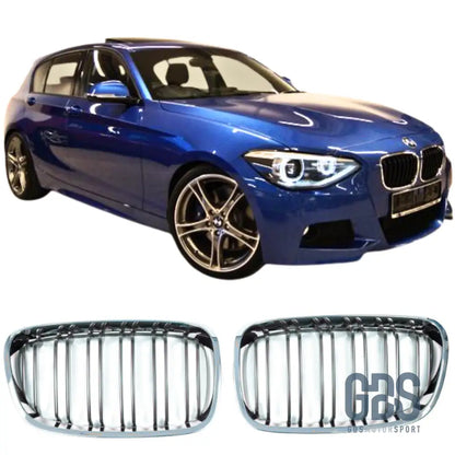Grilles de calandre Noir et chrome DOUBLE LAME BMW série 1 F20 F21 Ph - Calandres - GDS Motorsport