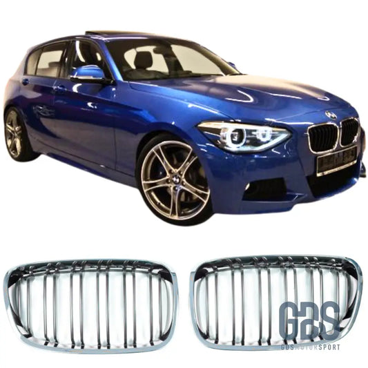 Grilles de calandre Noir et chrome DOUBLE LAME BMW série 1 F20 F21 Ph - Calandres - GDS Motorsport