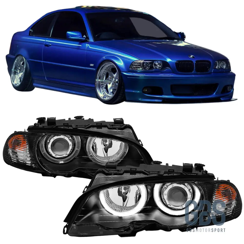 Phares avant Angel Eyes CCFL Blanc pour BMW Série 3 E46 Coupé / Cabriolet Ph1 H7/H7 - Éclairage de véhicule - GDS Motorsport