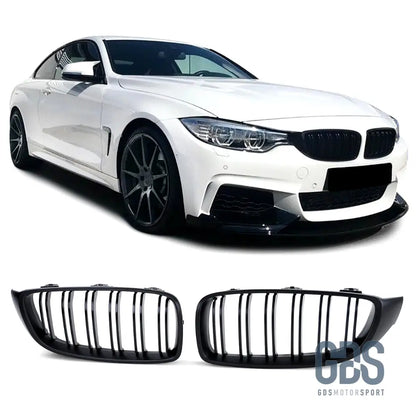 2 Grilles de calandre Noir Brillant BMW F32/ F33/ F36 Lame Double Look M4 - calandres - GDS Motorsport