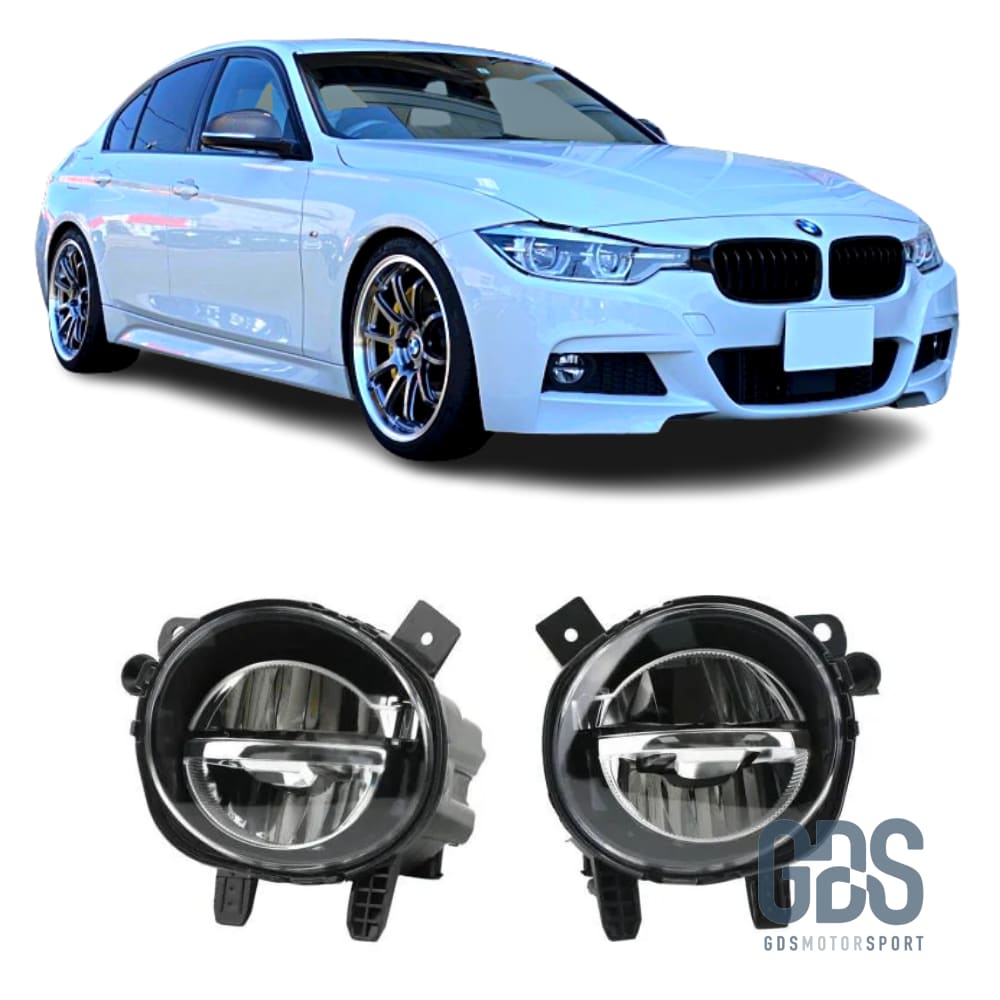 Antibrouillards à LED pour BMW Série 3 F30 / F31 LCI phase 2 Cristal/ Noir/ Jaune - Cristal Transparent - Éclairage de véhicule - GDS