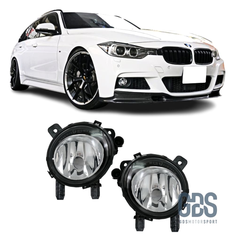 Antibrouillards pour BMW Série 3 F30 / F31 phase 1 Cristal/ Noir/ Jaune - Cristal Transparent - Éclairage de véhicule - GDS Motorsport