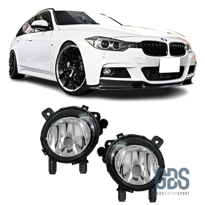 Antibrouillards pour BMW Série 3 F30 / F31 phase 1 Cristal/ Noir/ Jaune - Cristal Transparent - Éclairage de véhicule - GDS Motorsport