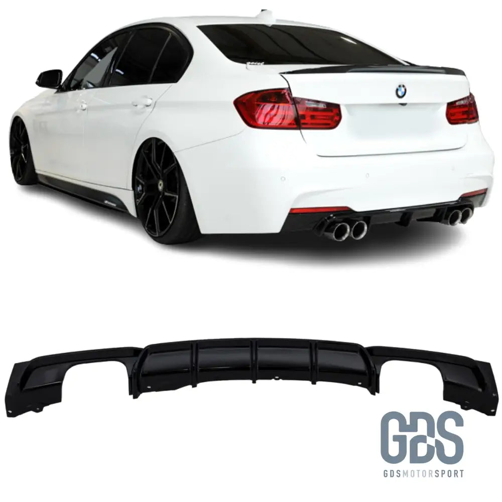 Diffuseur M performance Noir Brillant pour BMW F30 / F31 4 Sorties échappement - Éléments de carrosserie - GDS Motorsport
