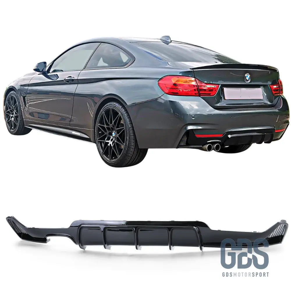 Diffuseur M performance Noir Brillant pour BMW F32/ F33/ F36 Sortie Double gauche - Éléments de carrosserie - GDS Motorsport