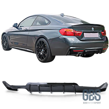 Diffuseur M performance Noir Brillant pour BMW F32/ F33/ F36 Sortie Double gauche - Éléments de carrosserie - GDS Motorsport
