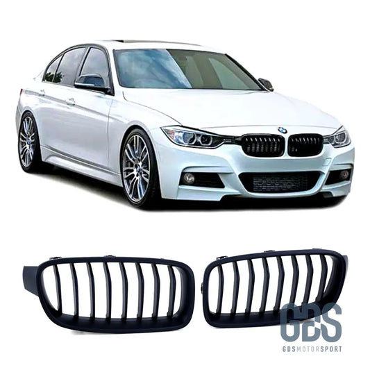 2 Grilles de calandre Noir Mate pour BMW F30 / F31 Simple lame - calandres - GDS Motorsport