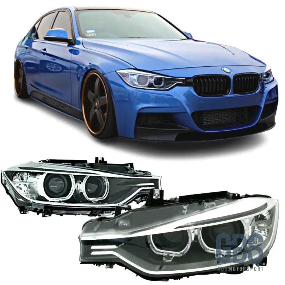 Phares avant Bi-Xenon pour BMW Série 3 F30 / F31 Angel Eyes LED Phase 1 sans AFS - Éclairage de véhicule - GDS Motorsport