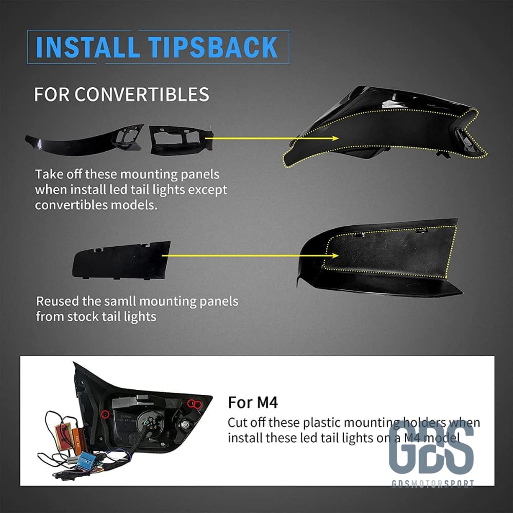 Feux arrières OLED 3D Dynamique light bar pour BMW Série 4 F32/ F33/ F36 Fumé noir - Éclairage de véhicule - GDS Motorsport