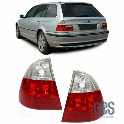 Feux arrières Rouge Blanc pour BMW E46 Touring 1998 à 2005 - PHARES FEUX - GDS Motorsport
