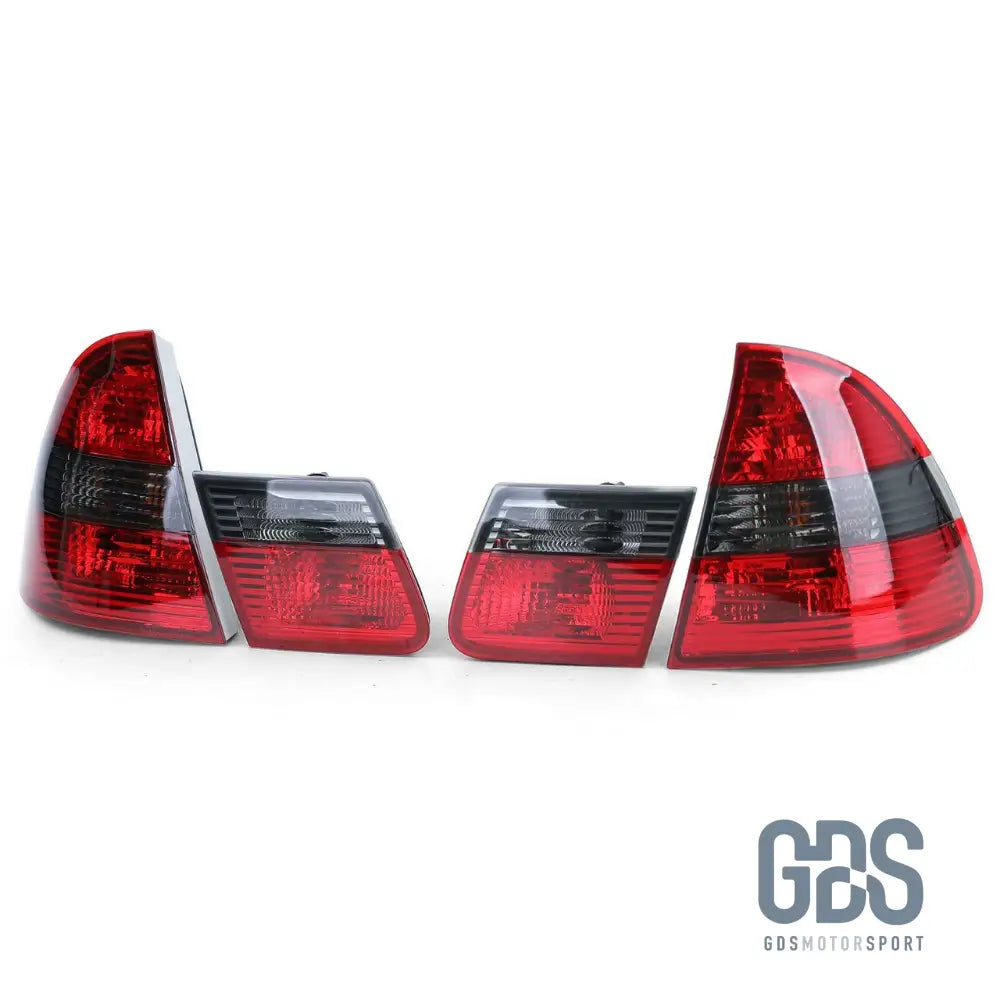 Feux arrières type Phase 2 Rouge cristal Fumé Noir BMW E46 Touring de 1998 / 2005 - PHARES FEUX - GDS Motorsport