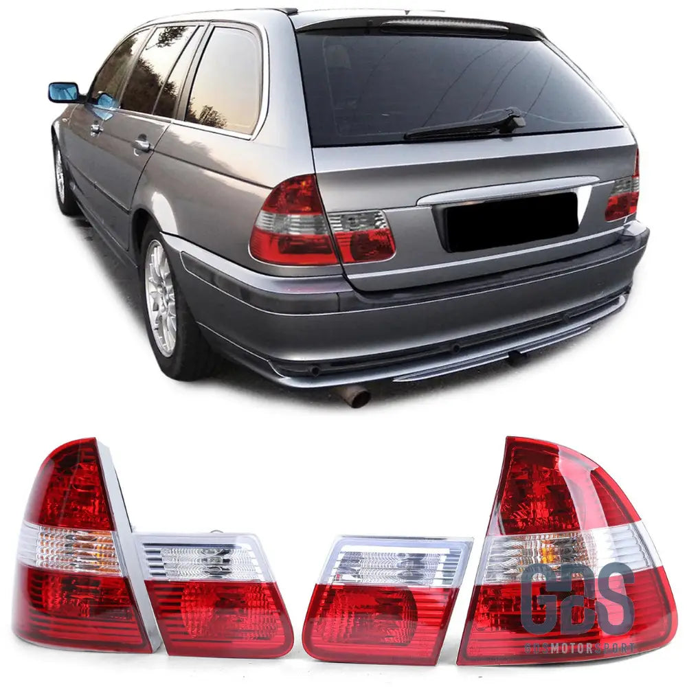 Feux arrières type Phase 2 Rouge cristal transparent BMW E46 Touring de 1998 / 2005 - PHARES FEUX - GDS Motorsport