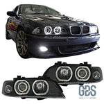 Phares Angel Eyes LED BLANC BMW Série 5 E39 Phase 1 avec Xenon D2S / H7 OEM - FEUX GDS Motorsport