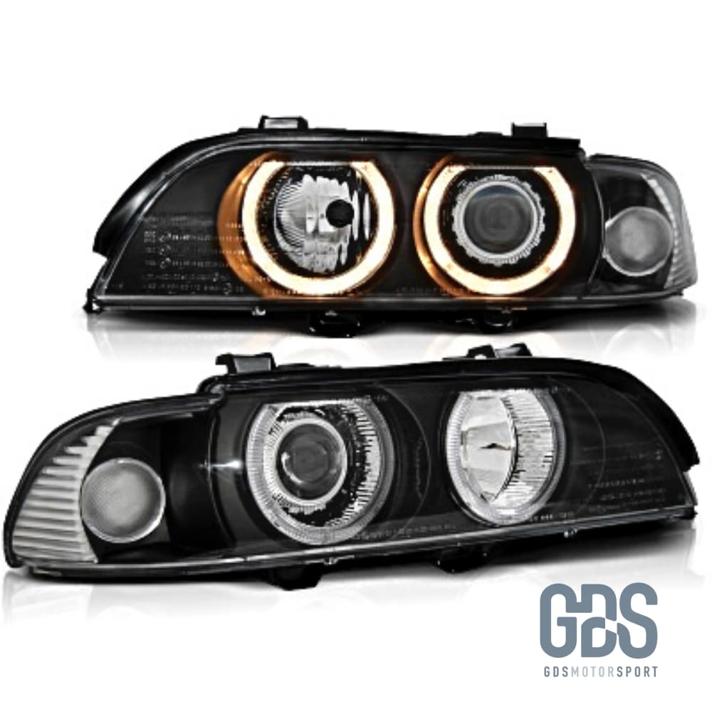 Phares Angel Eyes BMW Série 5 E39 Phase 1 Halogène H7/ H7 - PHARES FEUX - GDS Motorsport