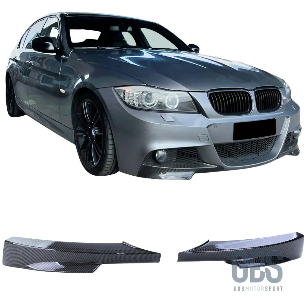 Splitters rajouts pare-choc avant pack m bmw série 3 e90/e91 phase 2 lci look carbone - lame splitter