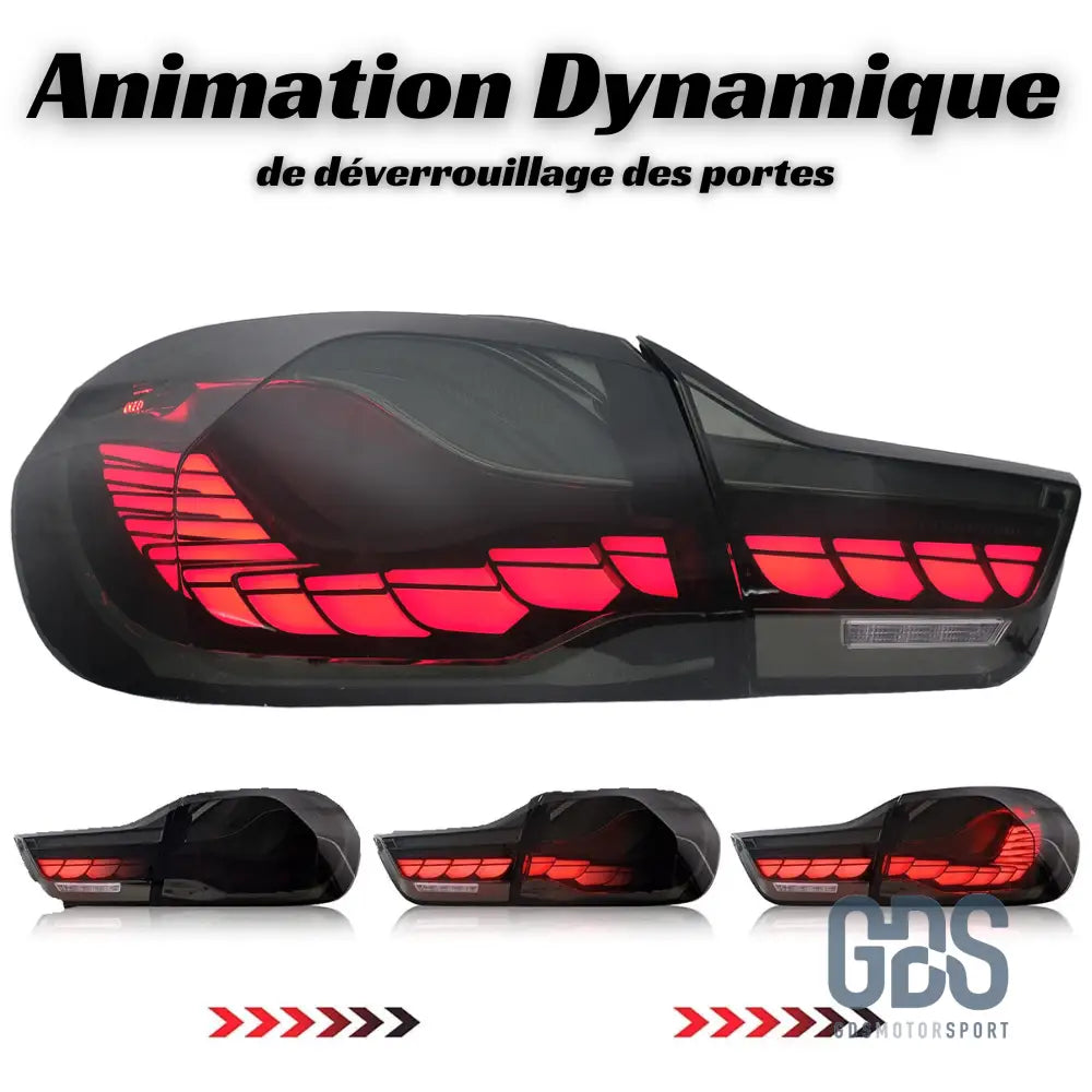 Feux arrières OLED 3D Dynamique light bar pour BMW Série 4 F32/ F33/ F36 Fumé noir - Éclairage de véhicule - GDS Motorsport