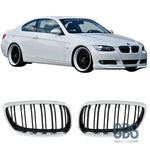 Grilles de calandre type M4 Chrome et noir brillant BMW serie 3 E92 E93 phase 1 06 - 09 - Calandres GDS Motorsport