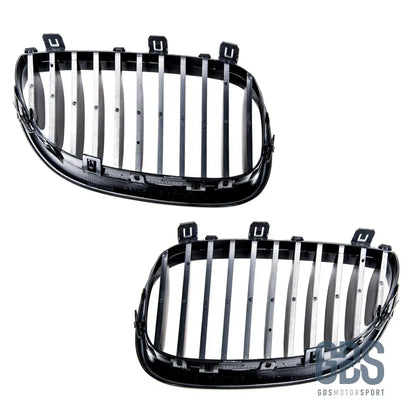 2 Grilles de calandre NOIR Brillant BMW serie 5 E60 E61 2003 a 2010 - Calandres - GDS Motorsport
