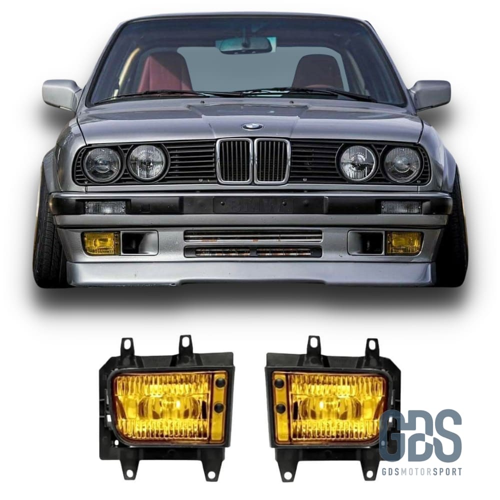 Antibrouillards Jaune retro pour BMW E30 phase 2 de 1985 a 1994 - Pare Choc - GDS Motorsport