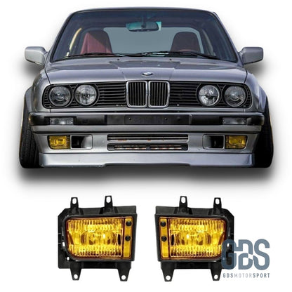 Antibrouillards Jaune retro pour BMW E30 phase 2 de 1985 a 1994 - Pare Choc - GDS Motorsport