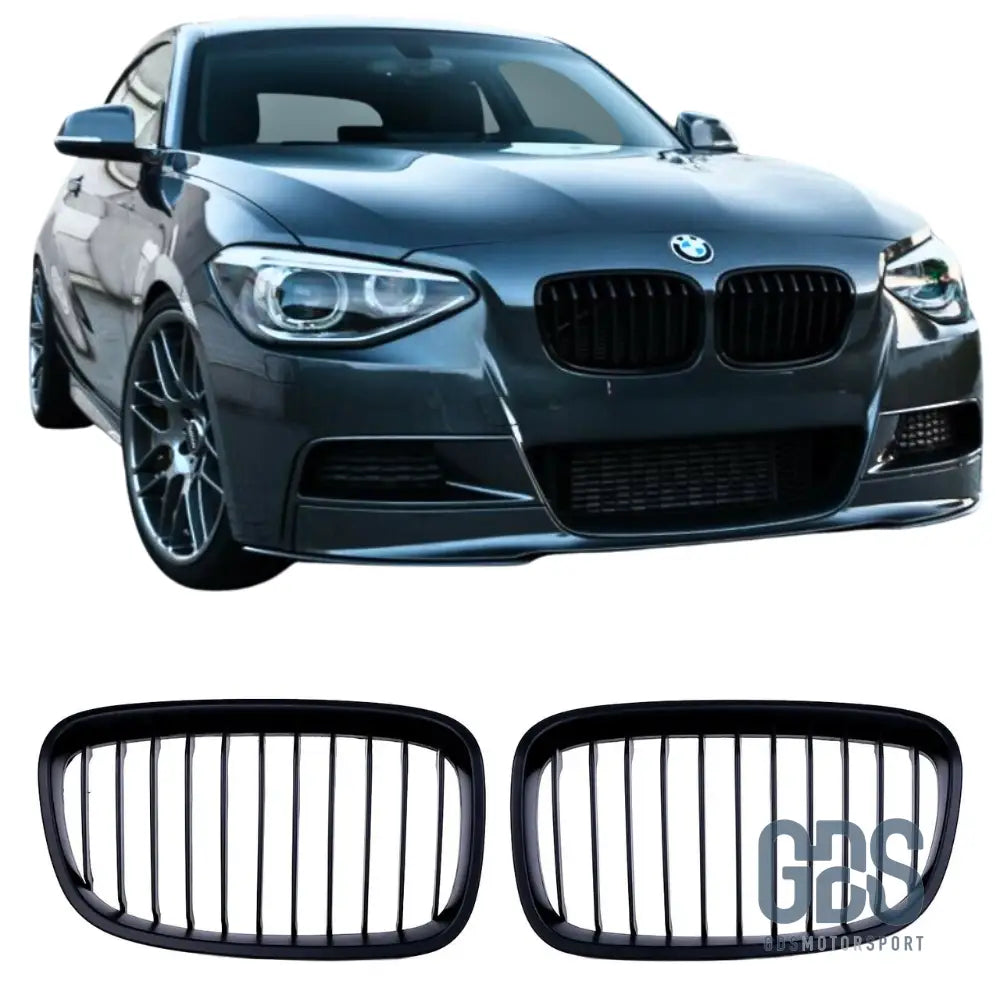 Grilles de calandre Noir Mate BMW série 1 F20 F21 Ph 2010 a 2015 - Calandres - GDS Motorsport