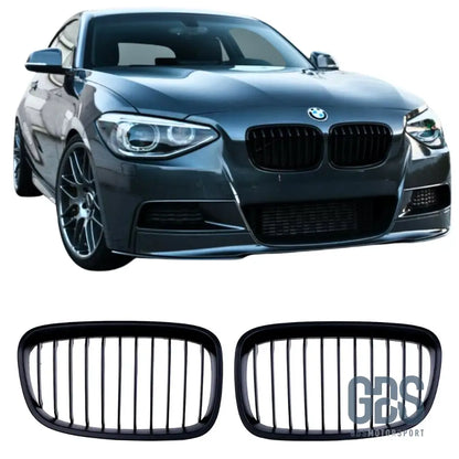 Grilles de calandre Noir Mate BMW série 1 F20 F21 Ph 2010 a 2015 - Calandres - GDS Motorsport