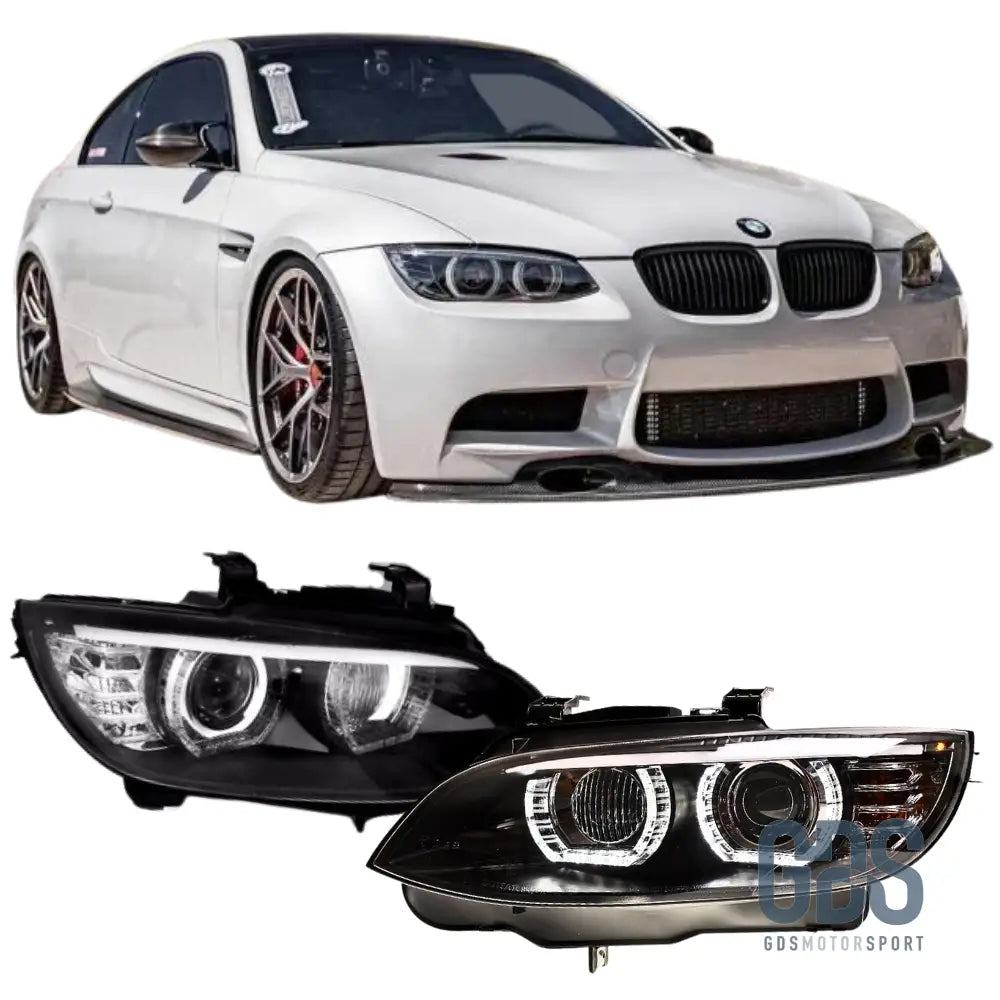 Phares Ange Eyes LED 3D Blanc BMW E92 / E93 phase 1 de 2006 a 2010 - PHARES FEUX - GDS Motorsport