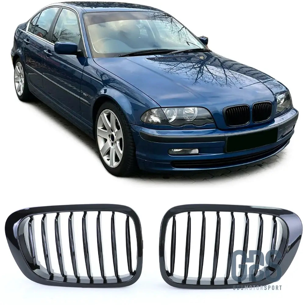 Grilles de calandre NOIR Brillant BMW serie 3 E46 PH1 1998 a 2001 Berline / Touring - Calandres - GDS Motorsport