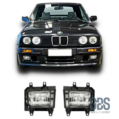 Antibrouillards blanc cristal pour BMW E30 phase 2 de 1985 a 1994 - Pare Choc - GDS Motorsport
