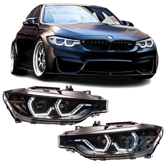 Phares avant H7/H7 pour BMW Série 3 F30 / F31 Angel eyes 3D LED - Éclairage de véhicule - GDS Motorsport